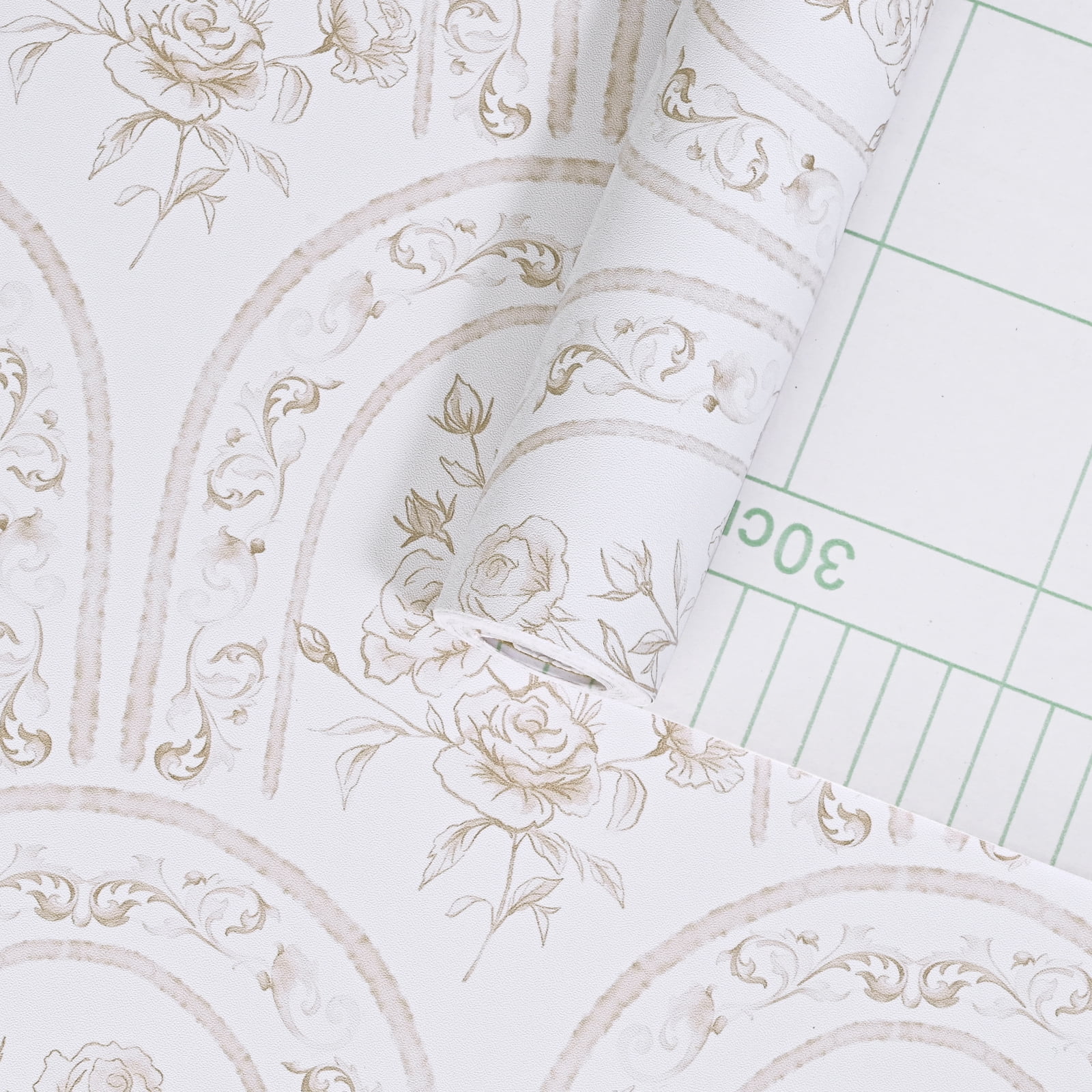 DAZLUTE Large Floral Peel and Stick Wallpaper Vintage Floral Wallpaper Stylish Floral Contact Paper Leaf Wallpaper Self Adhesive Removable Wallpaper,17.71" x 118"