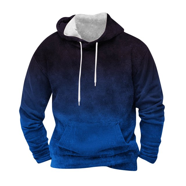 Sudadera con capucha para hombre, blusa con capucha y estampado de degradado de color, blusa de poliéster para hombre