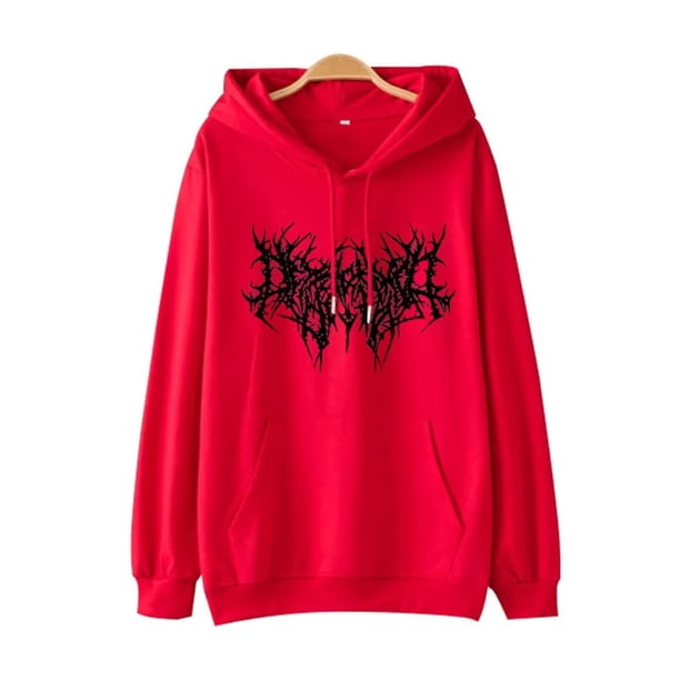 Sudadera con capucha Y2K para mujer, sudadera Vintage de manga larga con capucha, moda gótica holgada, ropa informal suelta, Tops informales