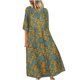 thumbnail image 2 of ICHUANYI Clearance Women Plus Size CasualPrinted Round-Neck Loose Knee-Length Dres(Green, XL) ICHUANYI WER2023080907074, 2 of 4
