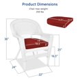 thumbnail image 5 of Maklaine Wicker Country/Cottage Chair in White with Red Cushion (Set of 2), 5 of 10
