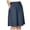 Navy, variant on felwors Women's Elastic Waist Button Fly Wide Leg Shorts Linen Blend Side Slit Summer Casual Culottes (Sky Blue, XXXL)