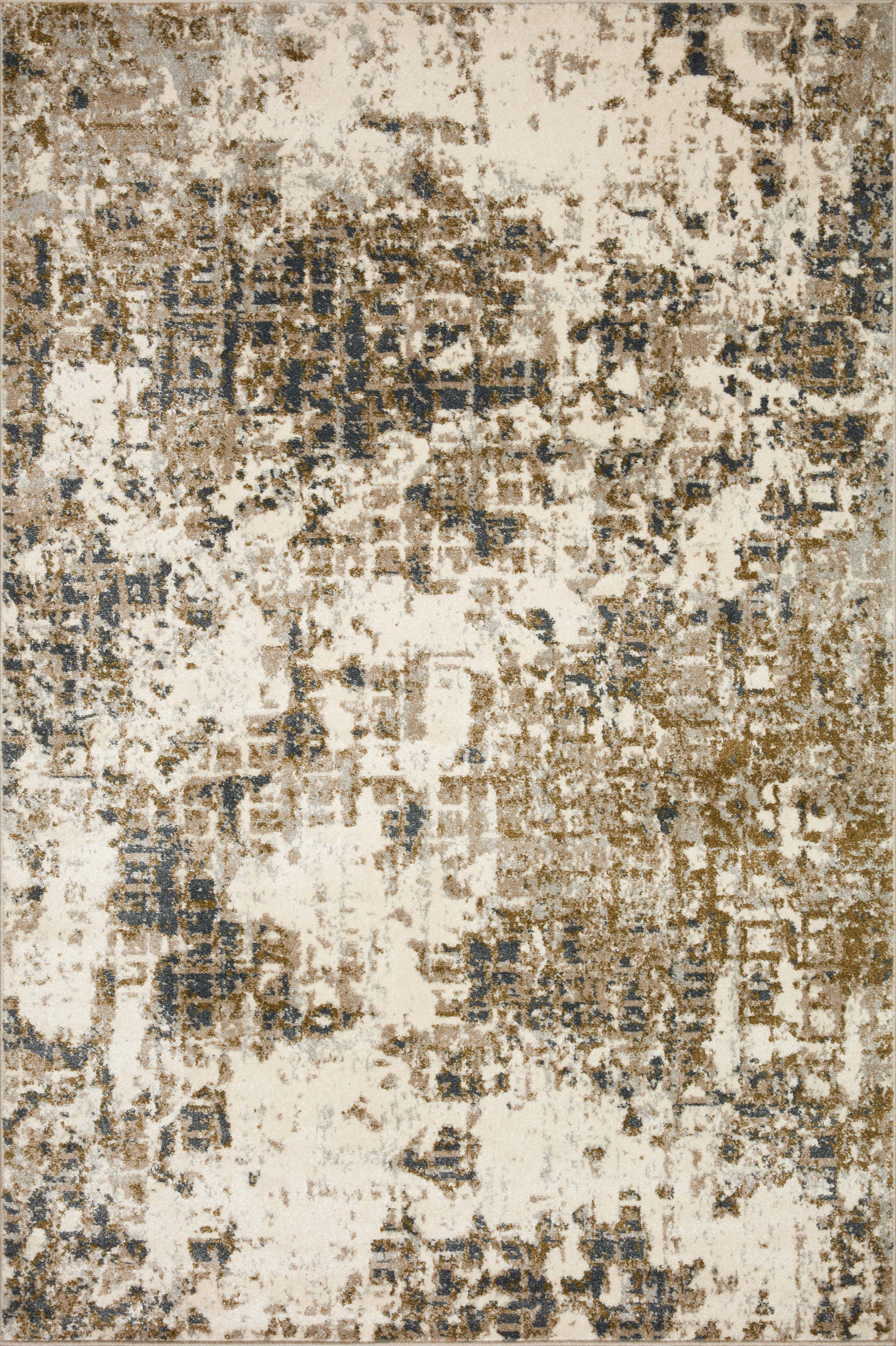 Loloi Spirit SPI-01 Abstract Pewter / Olive Area Rug 2'-7" x 10'-0"