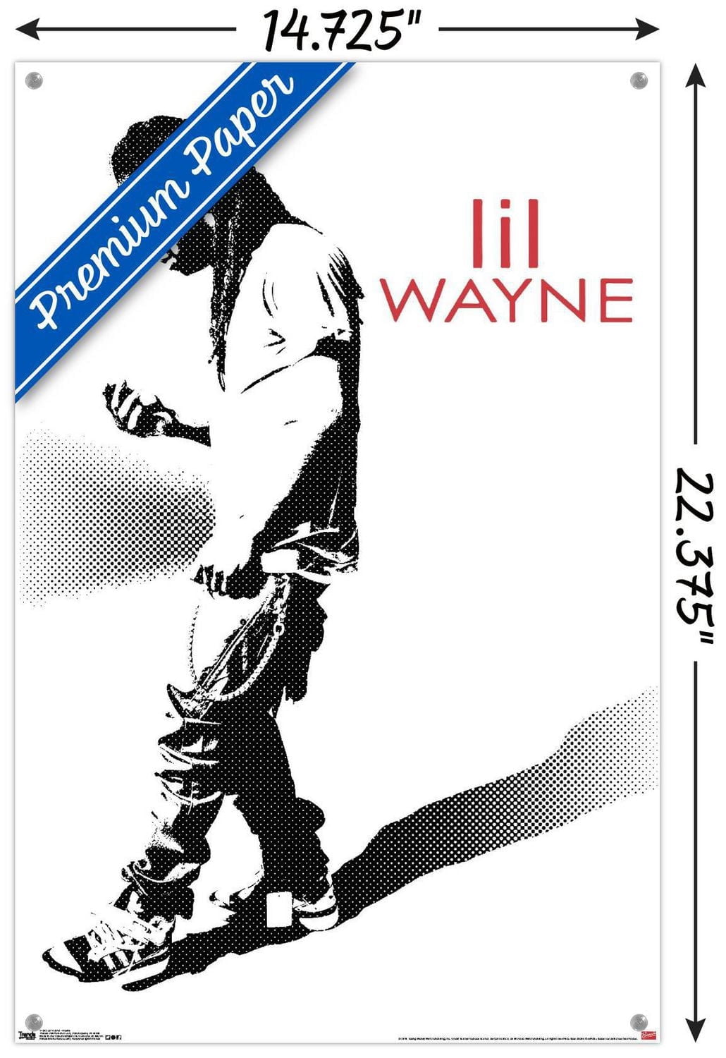 Lil Wayne - Hustle Wall Poster, 14.725" x 22.375" Framed