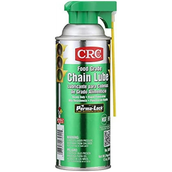 CRC Food Grade Chain Lube 03055 – 12 Wt. Oz. Aerosol, NSF H1 Gear, Chain, and Wire Lubricant
