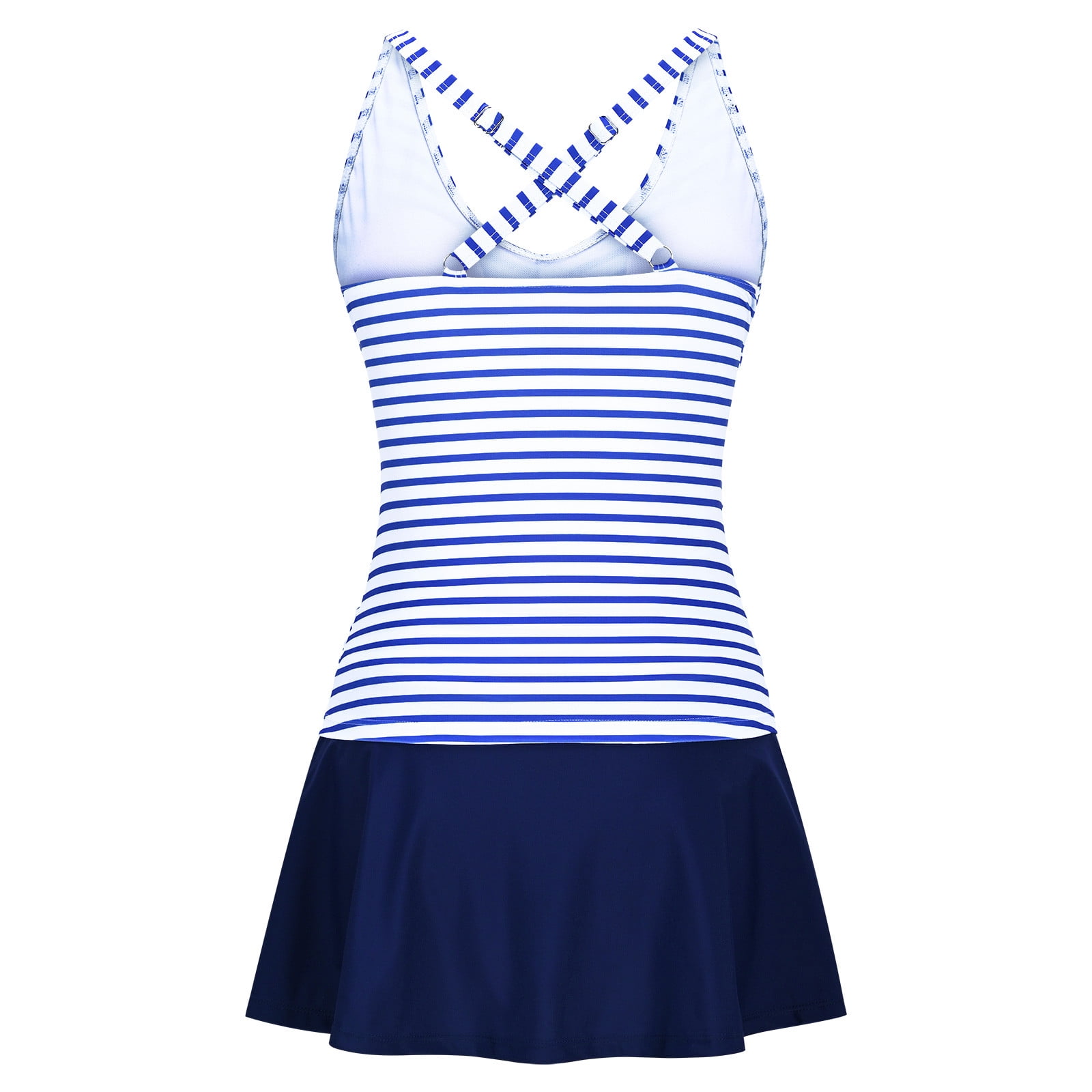 vintage inspired swim dress One Piece Swimsuits for Women Modest Tummy Control Swimdress Bathing Suits Skirt Swimwear-XX-Large Black at Amazon Women's Clothing store The set is done of light and thin navy blue cotton Retro Swim Dress Siena
