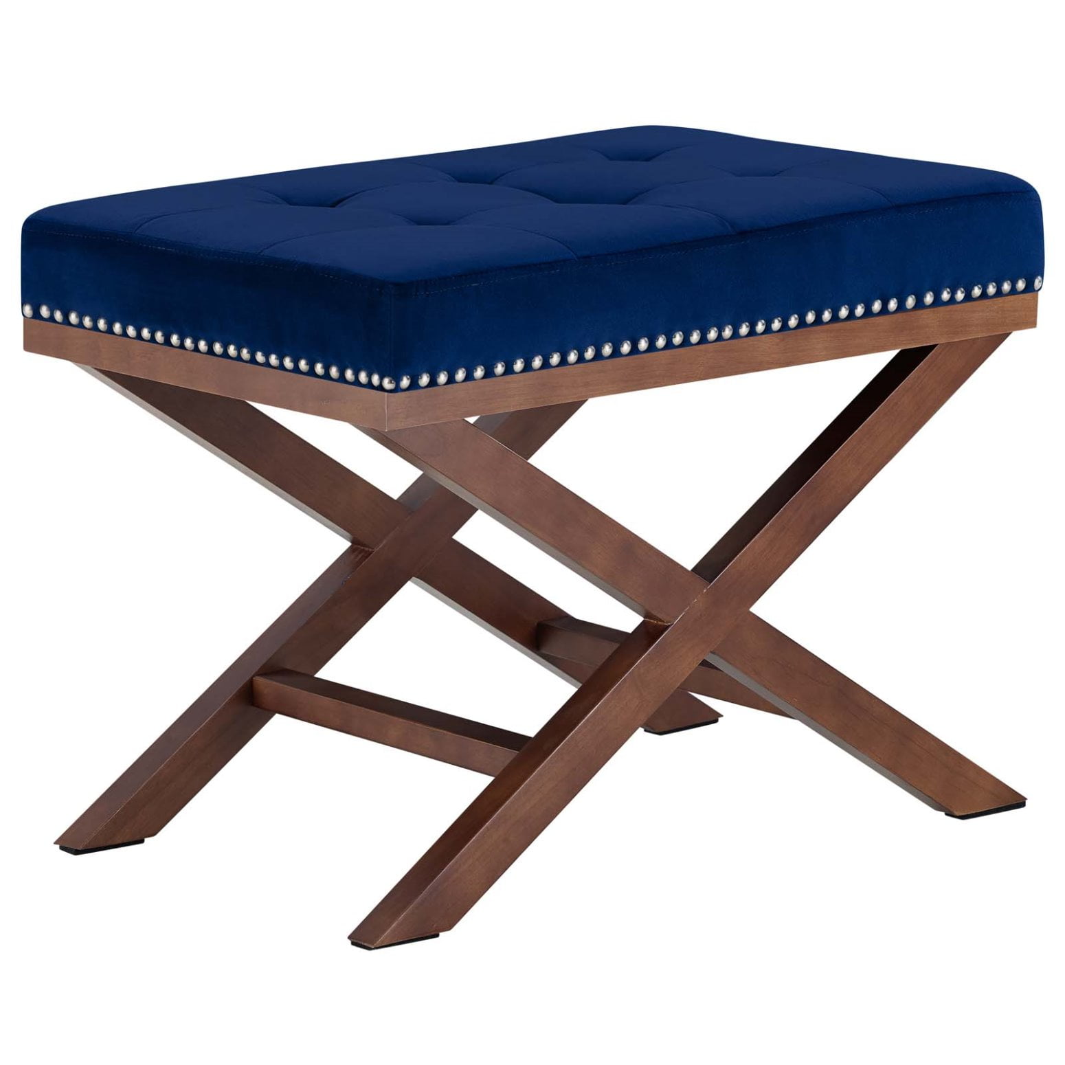 Modern Contemporary Urban Design Bedroom Living Room Bench, Navy Blue
