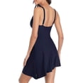 thumbnail image 6 of Women's V Neck One Piece Swimsuits Monokini Dress Solid Bathing Suit, 6 of 8