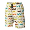 thumbnail image 4 of Balery Colorful Mustache Traje de Baño Estilo Hawaiano para Hombre, Shorts de Secado Rápido con Bolsillos-3X-Large, 4 of 6