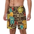 thumbnail image 2 of Uemuo Robot and Monsters Pattern Mens Swim Trunks Quick Dry Board Shorts with Mesh Lining, Stretch Beach Shorts Quick Dry No-Chafing Board Shorts-Small, 2 of 9