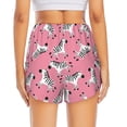 thumbnail image 2 of Lsque Cute Cartoon Zebra Printed Women's Running Shorts with Liner Pockets,Elastic Quick Dry Workout Athletic Gym Yoga Shorts,Womens High Waist Shorts-Large, 2 of 9