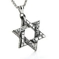 thumbnail image 5 of HZMAN Magen Star of David Pendant Necklace Women Men Chain Silver Stainless Steel Israel Necklace (Silver), 5 of 8
