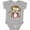 AC-Heather Grey, variant on Monkey Girls Baby Bodysuit