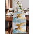 thumbnail image 4 of Ldtrchee Butterfly Table Runner 72 Inches, Modern Teal Brown Abstract Oil Painting Bed Runner Dresser Scarves Tabletop for Indoor Outdoor Parties/Ceremony/Banquet, 14" x 72", 4 of 8