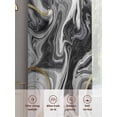 thumbnail image 6 of Grey Marble Sheer Curtains 54 Inch Length 2 Panels Set Window Treatments, Modern Abstract Art Ink Painting Rod Pocket Semi Curtains for Living Room/Bedroom/Kitchen Décor, 104"W x 54"L, 6 of 7