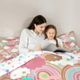 thumbnail image 5 of Feelyou Dreamy Pink Rainbow Bedding Comforter Set for Child, Kawaii Stars Love Heart Twin Comforter Sets, Fairy Tale Style Reversible Bedding Set, Ultra Soft Bedroom Decor, 2-Piece, 5 of 8