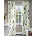 thumbnail image 4 of Sage Green Leaves Sheer Curtains 84 Inch Length 2 Panels Set for Living Room/Bedroom, Summer Botanical Farmhouse Leaf Watercolor Kitchen Curtains Grommet Curtains Window Treatments 52"x84"x2, 4 of 7