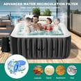 thumbnail image 4 of MOPHOTO 4-6 Person Inflatable Hot Tub, Large Square Portable Blow up Hot Tub, Leak-Proof PVC Outdoor Spa with 130 Air Jets, Insulated Cover and Heater Pump(73"*73"*25"), 4 of 8
