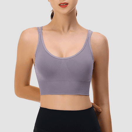 Fulorrnie Bras for Women Plus Size Supportive No Underwire Comfort Back Smoothing Multiway Sport Moisture Wicking Compression Bra Purple XXL