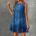 thumbnail image 2 of Women's Lightweight Sundress, Sleeveless Round Neck Summer Casual Dress with Patriotic Design, Perfect for Outdoor Celebrations,Blue L, 2 of 5
