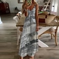 thumbnail image 4 of WREESH Womens Summer Maxi Dress Printed Spaghetti Strap Long Dress Sleeveless Deep V-Neck Dress White, 4 of 5