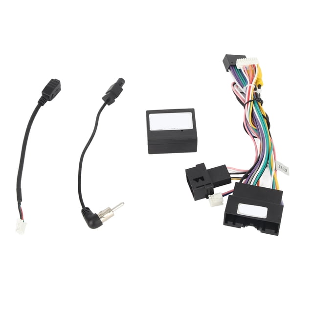 Cable adaptador de alimentación de arnés de cables de audio de 16 pines con caja Canbus de repuesto para Ford Focus Kuga Edge
