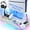 White with light, variant on PS5 Stand with Cooling Fan, ZRZLMVP PS5 Cooling Station with Dual Controller Charging Station for PS5 Pro/Slim/Standard Disc/Digital Console - 3 Levels Adjustable Fan/3 USB Hubs,White