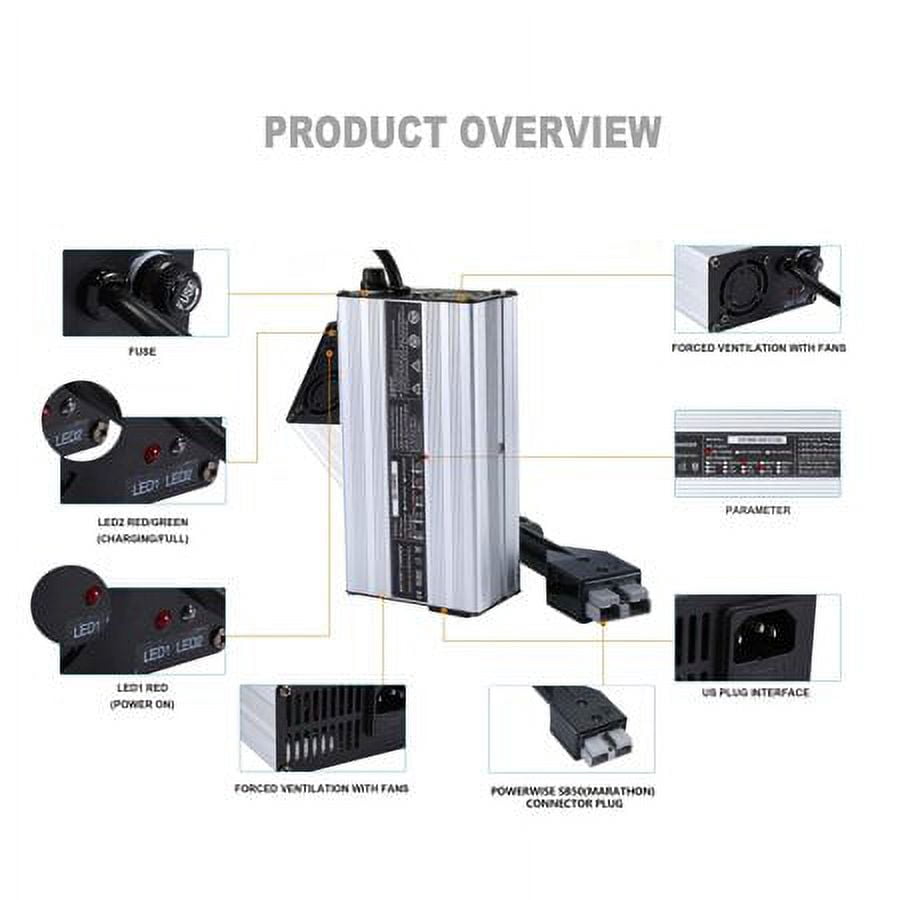 Golf Cart Battery Charger 36V 5A For EzGo Club Car MARATHON SB50 Yamaha 83-94