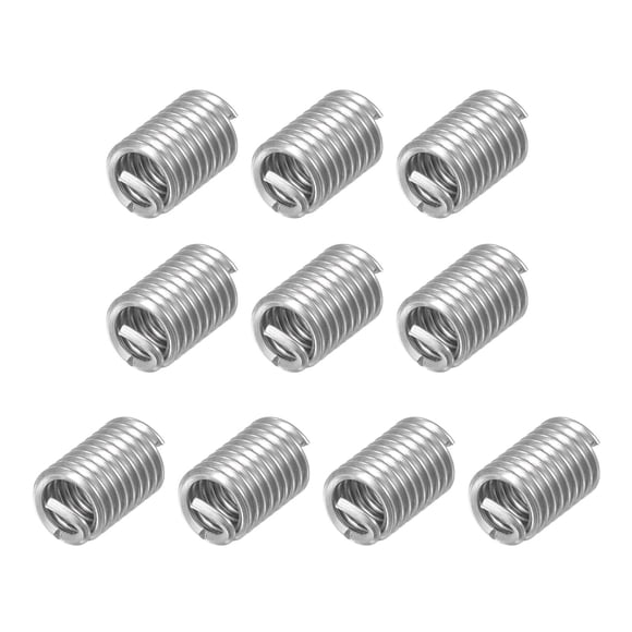 Unique Bargains 10-24 UNC 2.5D 304 Stainless Steel Wire Thread Inserts Screw Repair Sleeve 10 Pack