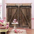 thumbnail image 4 of LYUMO Wooden Curtains 2 Panels 67" x 79" Blackout Curtain Wood Door Window Curtain Barn Door Grommet Drapes for Laundry Room, 4 of 8