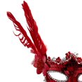 thumbnail image 4 of Máscara con Brillos Way To Celebrate con Plumas Rojo, 4 of 4