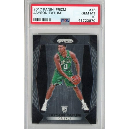 Graded 2017-18 Panini Prizm Jayson Tatum #16 Rookie RC Basketball Card PSA 10 Gem Mint