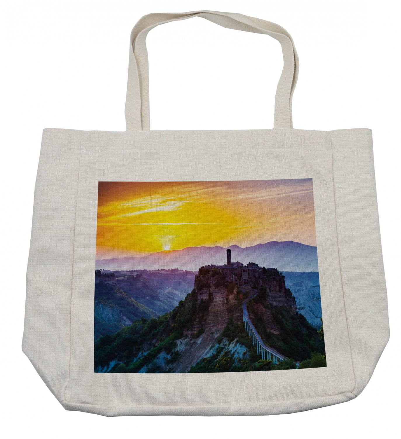 Italian Shopping Bag, Old Historic Castle Town on Top of the Hills in ...