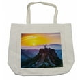 thumbnail image 1 of Italian Shopping Bag, Old Historic Castle Town on Top of the Hills in Italian Renaissance at Sunset Print, Eco-Friendly Reusable Bag for Groceries Beach and More, 15.5" X 14.5", Cream, by Ambesonne, 1 of 2
