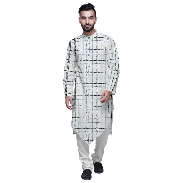 Atasi Kurta à Manches Longues de Designer pour Garçons, Kurta Décontractée Imprimée en Coton Flex