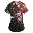 thumbnail image 3 of LHVUOA Women's Christmas Scrubs Top Print Short Sleeve V Neck Working Uniform with pockets, 3 of 3