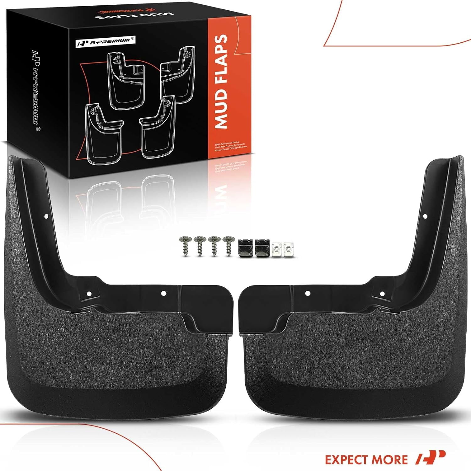A-Premium Set of 2-PC Front Mud Flaps Splash Guards Compatible with Chevrolet Silverado 1500 2019-2024 Pickup Left & Right Mudguards Mudflaps with Hardware Accessories (Not for Legacy Models)