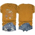 thumbnail image 4 of Camisetas de Verano de Mujer Pequeña Flor Impresa Cuello Redondo Manga Corta Superior, Verano Superior de las Mujeres, 4 of 4