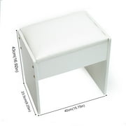 JBLCC Vanity Chair, Upholstered Seat Vanity Stool for Bedroom Vanity Desk, White
