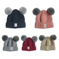 thumbnail image 3 of Warm Kids Boys Girls Winter Hat with Pompom Ears Elastic Knitted Toddler Beanie Hats for Girls Boys, 3 of 4
