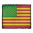 thumbnail image 1 of Rasta Flag Woven Tapestry Cotton Blend Fringed Throw Blanket, 50"x60", 1 of 6