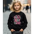 thumbnail image 3 of Holly Jolly Cutie Sweatshirts for Toddlers and Kids Cute Christmas Holiday Sweater for Girls Black Sweatshirt Youth Large, 3 of 5