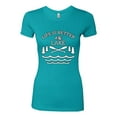 thumbnail image 2 of Wild Bobby, Life Is Better At The Lake, Women Slim Fit Junior Tee, Tahiti Blue, XX-Large, 2 of 4