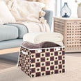 thumbnail image 3 of Yayeee Collapsible Cube Storage Bin with Lid Fabric Closet Decorative Basket with Handles, Checkered Stars Pattern, 3 of 7