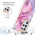 thumbnail image 6 of Designed for Samsung Galaxy S21 Ultra Marble Case, Ultra Thin Girls Women Plating Marble Designed Flexible Soft TPU IMD Marble Protective Case Cover for Samsung Galaxy S21 Ultra - Pink, 6 of 6