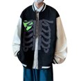 thumbnail image 1 of TRKIYQC Abrigo para Adultos, Chaqueta de béisbol Suelta de Manga Larga en Color de Contraste con Cremallera para Primavera Otoño TRKIYQC moda, 1 of 7