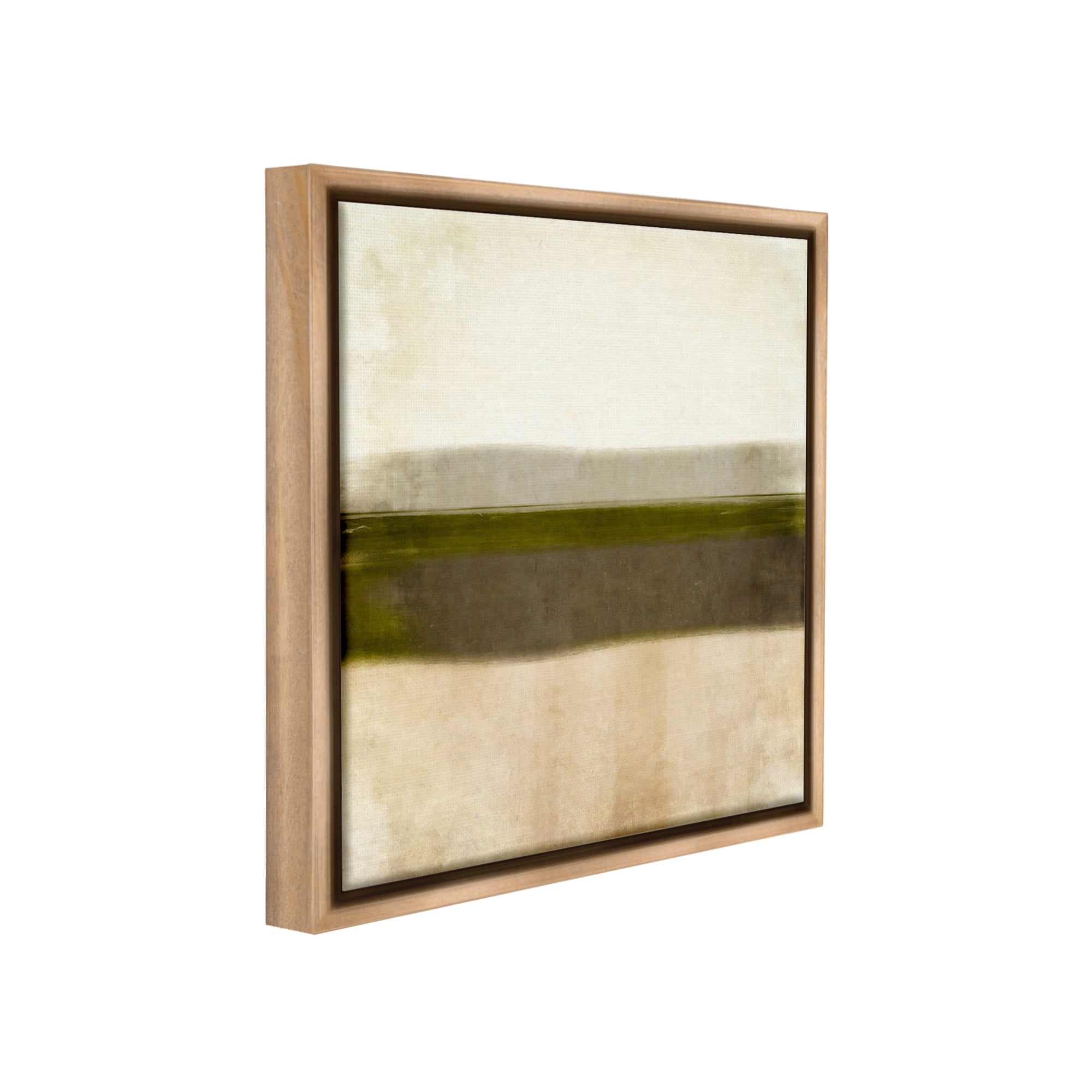 Stupell Industries Rustic Neutral Horizon Abstract Painting Brown Floater Framed Canvas Art Print Wall Art, 18 x 18
