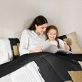 thumbnail image 4 of Manfei Retro Oil Painting Twin Comforter Sets, Black White Gold Ombre Bedding Set, Black Reversible 2 Pieces, 1 Comforter and 1 Pillowcase, 4 of 6