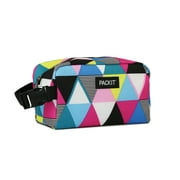 PackIt Freezable Snack Box, Triangle Stripe, with Buckle Handle, Built with ECOFREEZE® Technology