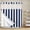 Navy Blue, variant on Bedliving No Hook Shower Curtain with Snap in Liner, Built-In Ring Fabric Shower Curtain Set, Mesh Top Window, Blue Grey Modern Stripe 72"x74"